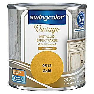 swingcolor Vintage Metall-Optik Effektfarbe  (Gold-Metallic, 375 ml)