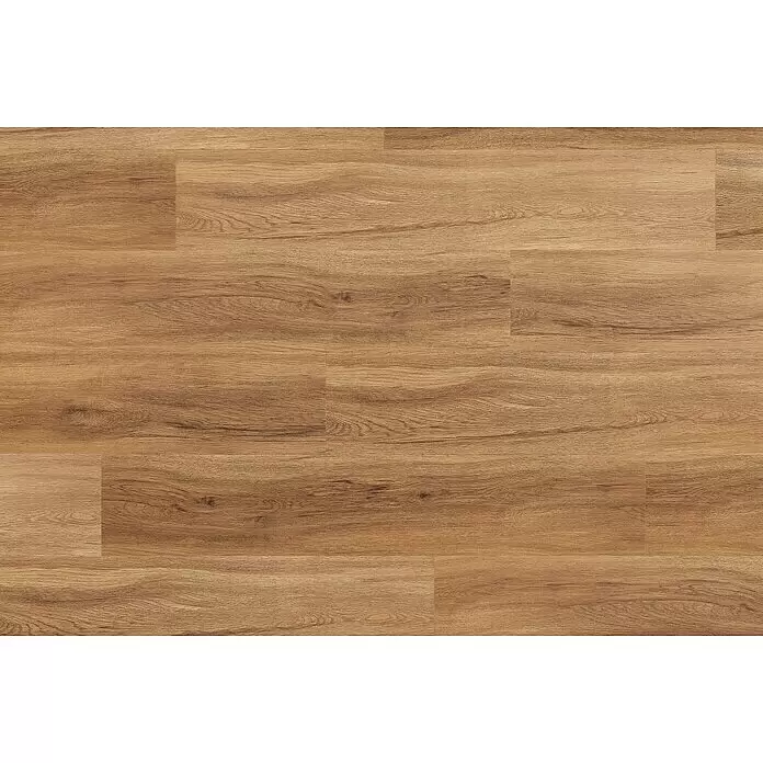 Vinylboden Silent - Jersey Eiche, Landhausdiele, 1.220 x 229 x 5,3 mm - Hellbrauner bis mittelbrauner Holzboden mit natürlicher Maserung, in rechteckigen Paneelen verlegt.