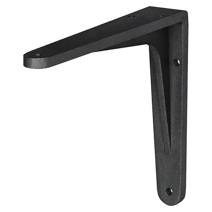 Dolle Stegkonsole - L x B: 190 x 165 mm, Schwarz - Schwarze Regalstütze aus robustem Material mit Löchern zur einfachen Montage, ideal für Regale.