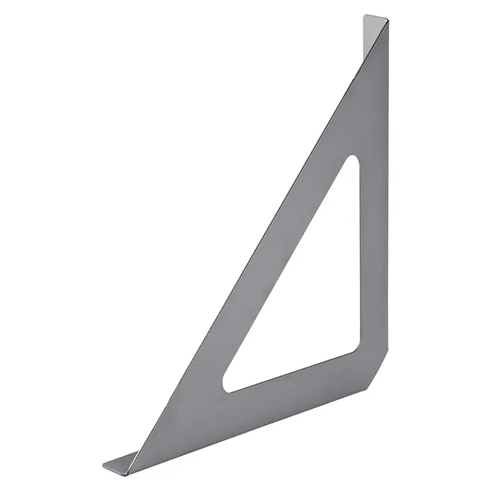 Dolle Stegkonsole TRI - L x H: 240 x 240 mm, Grau - Winkelkonsole: Moderne Metallkonsole in Grau mit dreieckigem Design und Aussparung. Ideal für stilvolle Wandregale.