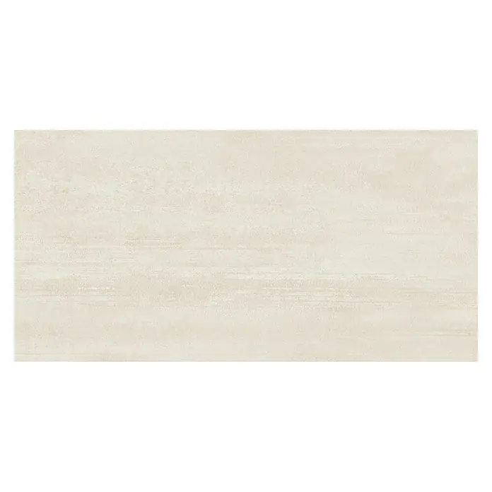 Wandfliese Miami Beach New - 30 x 60 cm, Beige, Matt - Detailaufnahme einer hellbeigen Keramikfliese mit dezenter, horizontaler Maserung, ideal für moderne Innenräume.