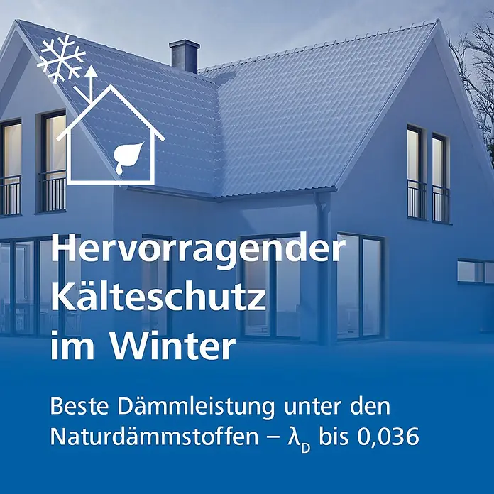 Steico Holzfaserdämmplatte flex 036 - 1.220 x 575 mm, Stärke: 40 mm, Wärmeleitfähigkeit: 0,036 W/(mK), 11 Stk. - Winterlicher Kälteschutz mit hervorragender Dämmleistung durch Naturdämmstoffe – λD bis 0,036. Das ideale Produkt für Ihr Zuhause!