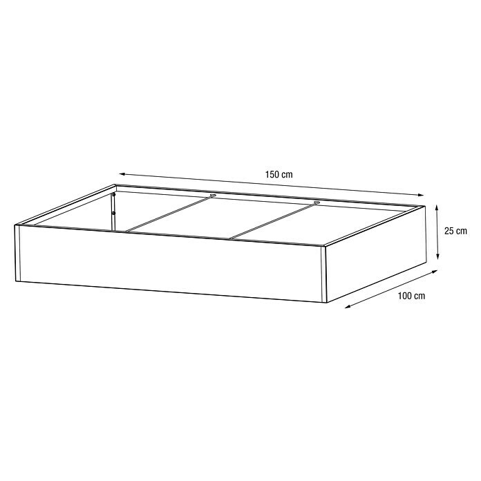 Herstera Garden Pflanzkasten (L x B x H: 150 x 100 x 25 cm, Metall) | BAUHAUS