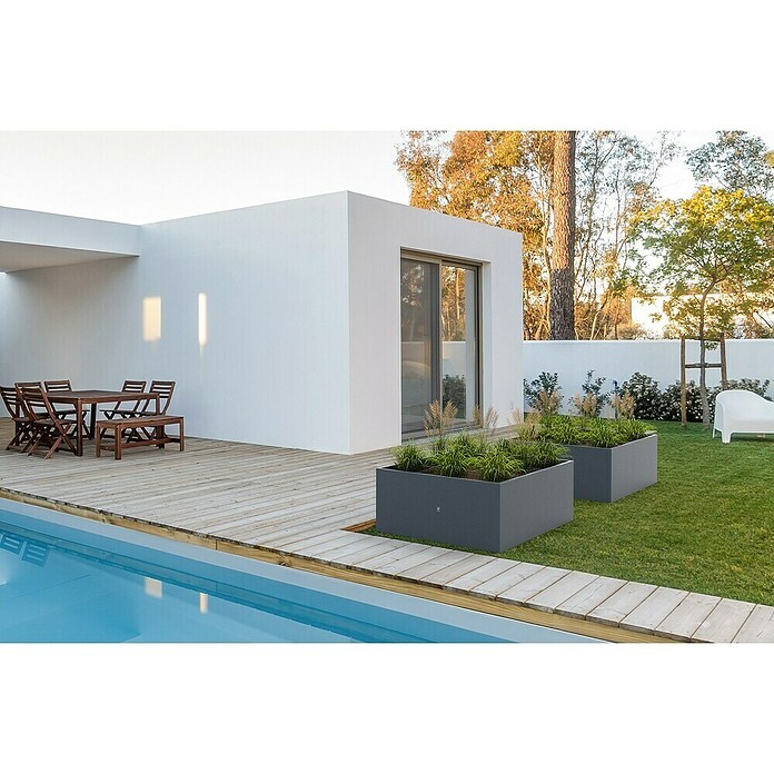 Herstera Garden Pflanzkasten Cube (Außenmaß (L x B x H): 150 x 100 x 50 cm, Metall, Anthrazit) | BAUHAUS