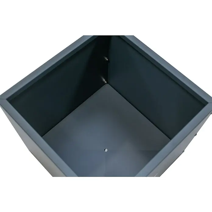 Herstera Garden Pflanzkübel eckig Cube - L x B x H: 50 x 50 x 50 cm - Detailaufnahme eines grauen, quadratischen Pflanzkübels, der Stabilität und modernes Design für den Außenbereich bietet.