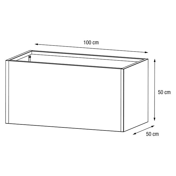 Herstera Garden Pflanzkasten Cube (L x B x H: 100 x 50 x 50 cm, Metall, Anthrazit) | BAUHAUS