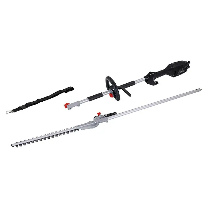 Scheppach Teleskop-Heckenschere ETHT1000 - 1.000 W, Schnittlänge: 41 cm - Detaillierte Aufnahme einer Akku-betriebenen Heckenschere, die für den präzisen Gartenschnitt entwickelt wurde. Leicht und einfach zu bedienen.