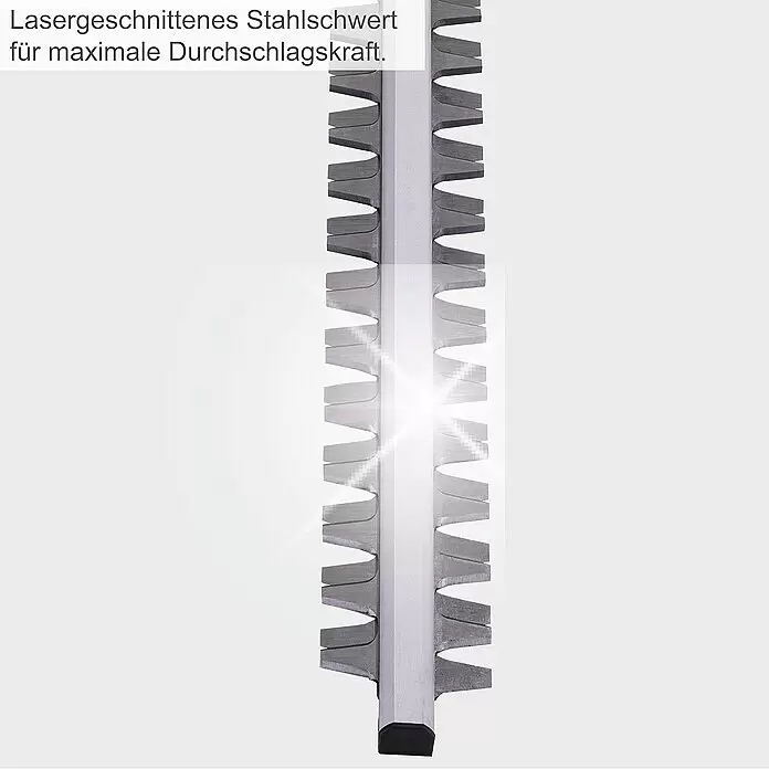 Scheppach Teleskop-Heckenschere ETHT1000 - 1.000 W, Schnittlänge: 41 cm - Lasergeschnittenes Stahlschwert für maximale Durchschlagskraft.