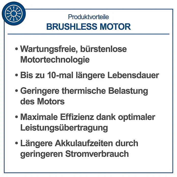 Scheppach IXES 20V Akku-Rasenmäher BC-MP380-X - 40 V, 2 Akkus, 4 Ah, Schnittbreite: 38 cm - Produktvorteile: Bürstenloser Motor mit wartungsfreier Motortechnologie, längerer Lebensdauer, geringerer thermischer Belastung und höherer Effizienz.