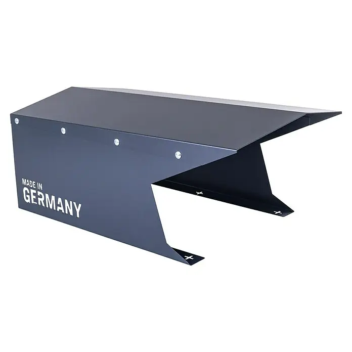Scheppach Mähroboter-Garage - L x B x H: 750 x 440 x 480 mm, Scheppach Mähroboter Robocut und BRMR300 - Aufnahmevorrichtung für Schalldämpfer aus Metall, in Deutschland hergestellt und mit Schrauben versehen.