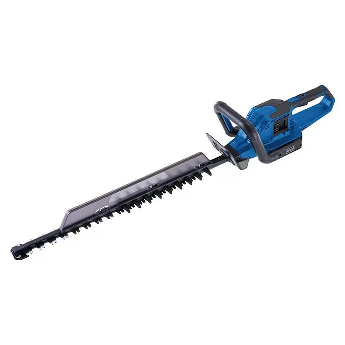 Scheppach IXES 20V Akku-Heckenschere BC-HT720-X - 40 V, Ohne Akku, Schnittlänge: 650 mm - Akkubetriebene Heckenschere mit blauem Gehäuse und langem, scharfem Schneideblatt. Ideal für den Garteneinsatz zur Heckenpflege und Formschnitt.