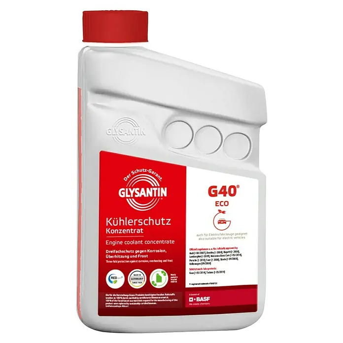 Glysantin Kühlerfrostschutz G40 ECO BMB 100 Konzentrat - 1 l - Produktbild von Glysantin G40 Kühlerfrostschutzkonzentrat. Der hochwertige Kühlerfrostschutz bietet optimalen Schutz vor Korrosion, Überhitzung und Frost.
