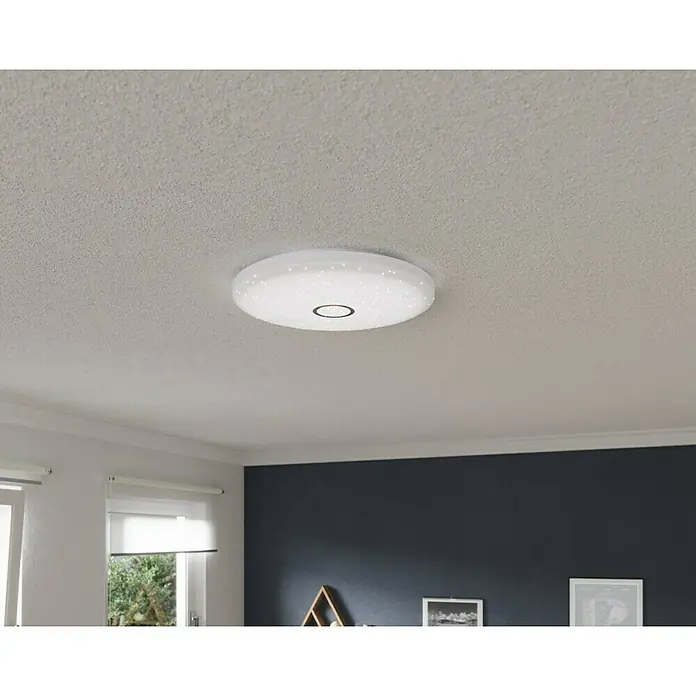 Tween Light LED-Deckenleuchte rund Skyler Flat Star - 22 W, Ø x H: 54 x 7 cm, Weiß, Silber, Mehrfarbig - Moderne Deckenleuchte mit Sternendekor. Die runde Lampe sorgt für eine angenehme Beleuchtung im Raum und ist ein echter Hingucker.