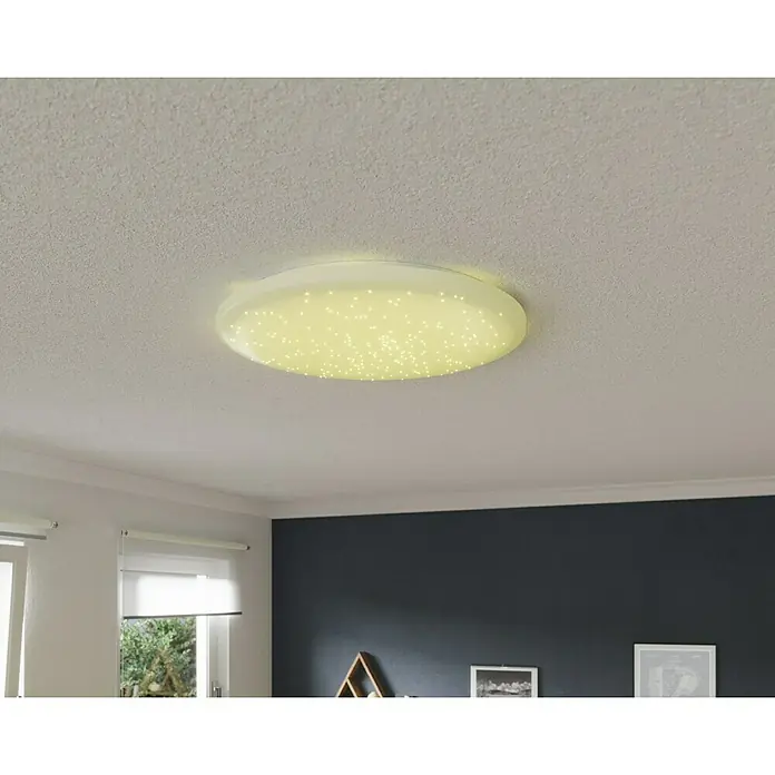 Tween Light LED-Deckenleuchte rund Skyler Star RGBW - 80 W, Ø x H: 74 x 10 cm, Weiß, RGBW - Runde Deckenleuchte mit Sterneneffekt, die ein warmes, gemütliches Licht im Raum verbreitet. Perfekt für Wohn- und Schlafzimmer.