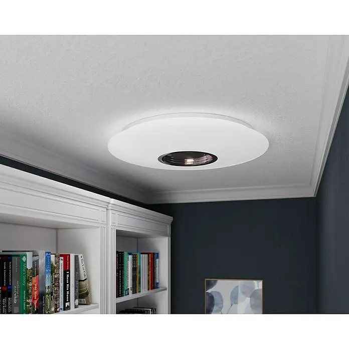 Tween Light LED-Deckenleuchte rund - 24 W, Weiß, RGBW - Eine moderne, weiße Deckenleuchte mit eingelassenem Spot, die Eleganz und Funktionalität in jedem Raum vereint.