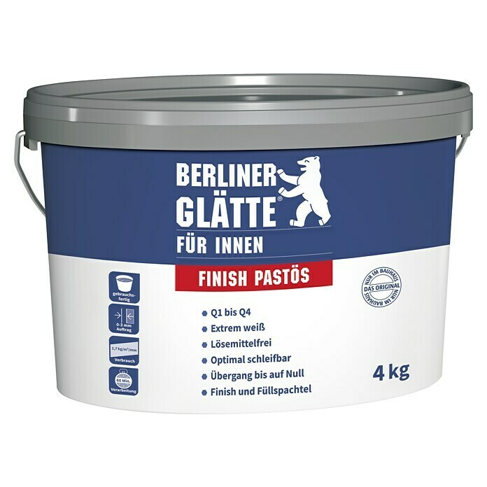 Berliner Glätte Füll- & Glättspachtel Finish Pastös (4 kg) | BAUHAUS