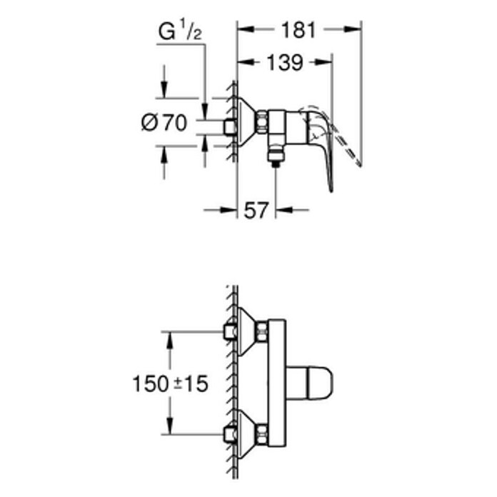 Grohe QuickFix Duscharmatur Swift (Chrom, Glänzend, Messing) | BAUHAUS