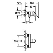 Grohe QuickFix Duscharmatur Swift (Chrom, Glänzend, Messing) | BAUHAUS