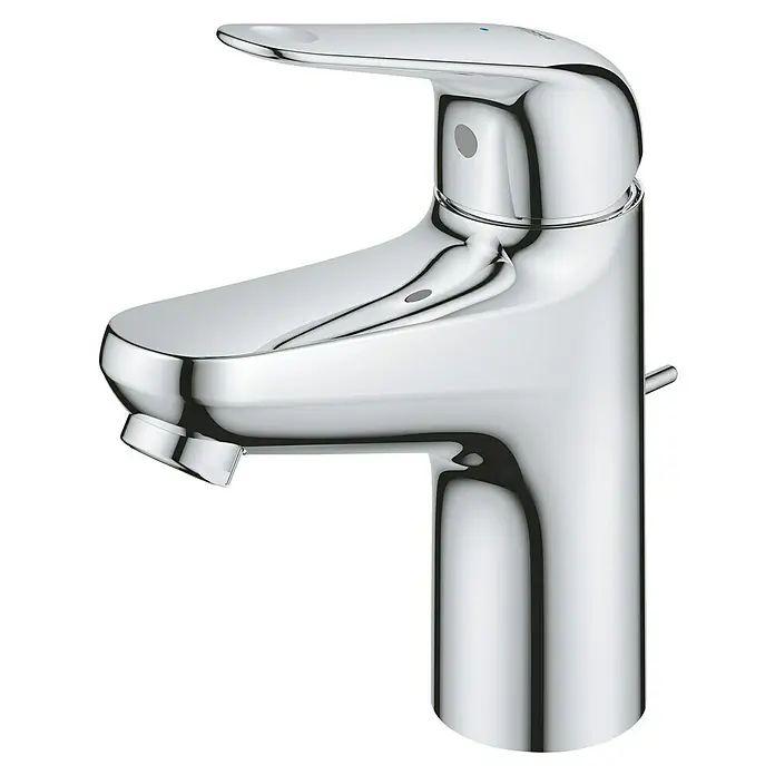 Grohe QuickFix Grifo de lavabo Swift S - Cromo, Brillante - Grifo de lavabo monomando moderno y brillante con acabado cromado, ideal para baños o aseos de cortesía.