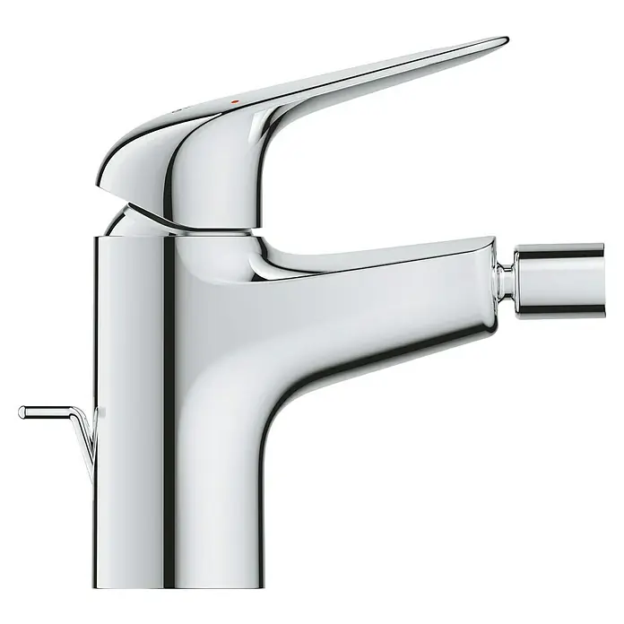 Grohe Swift Bidetarmatur - Chrom, Glänzend - Nahaufnahme einer glänzenden, modernen Chromarmatur für das Badezimmer, die Qualität und stilvolles Design vereint.