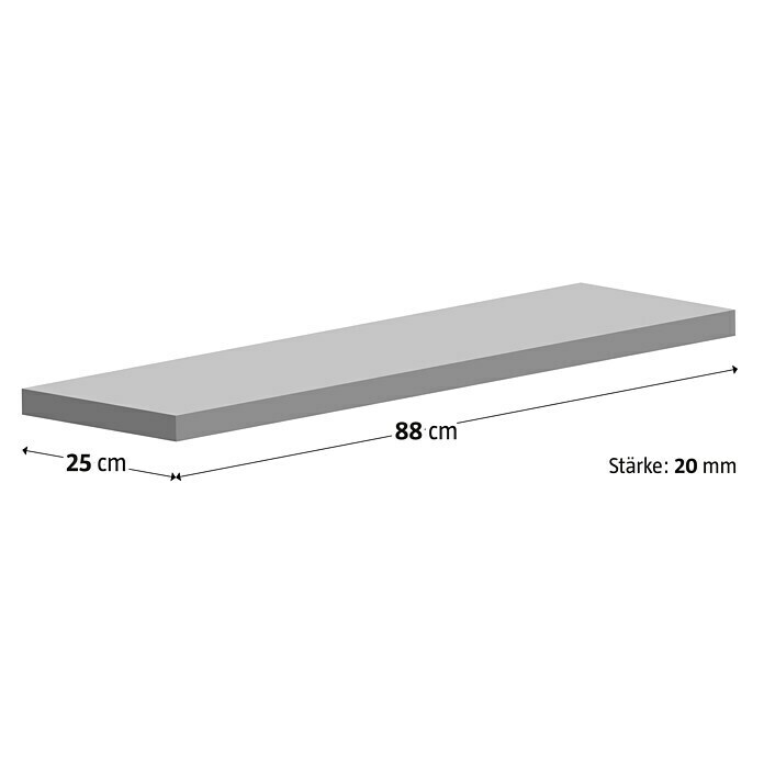 Fensterbank Komposit (88 x 25 x 2 cm, Braun, Poliert)