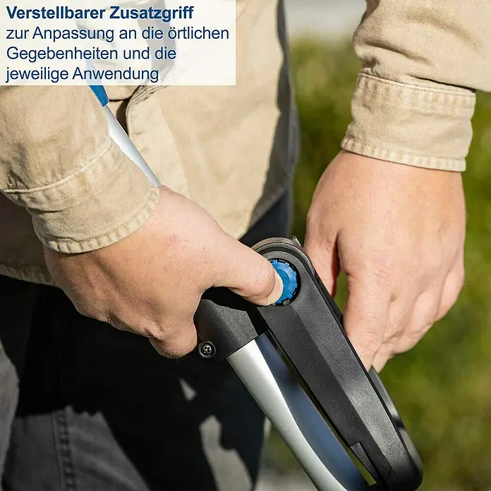 Scheppach IXES 20V Akku-Rasentrimmer C-LT300-X - 20 V, Li-Ionen, Ohne Akku, Schnittbreite Faden: 300 cm - Verstellbarer Zusatzgriff zur Anpassung an die örtlichen Gegebenheiten und die jeweilige Anwendung.