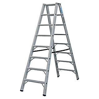 Krause Stabilo Doppel-Stehleiter 2 x 8 Stufen (Anzahl Tritte: 16 Stk., Arbeitshöhe: 3,4 m, Belastbarkeit: 225 kg, Aluminium)