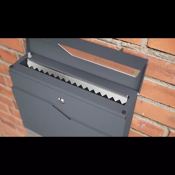 Metzler Wandbriefkasten Siebert - L x B x H: 8,5 x 37 x 35,5 cm, Anthrazit, Stahl, Zeitungsfach - Metzler Briefkasten Siebert
