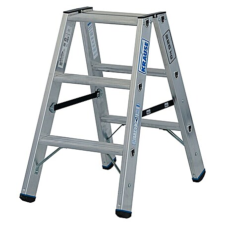 Krause Stabilo Doppel-Stehleiter 2 x 3 Stufen (Anzahl Tritte: 6 Stk., Arbeitshöhe: 2,25 m, Belastbarkeit: 225 kg, Aluminium)