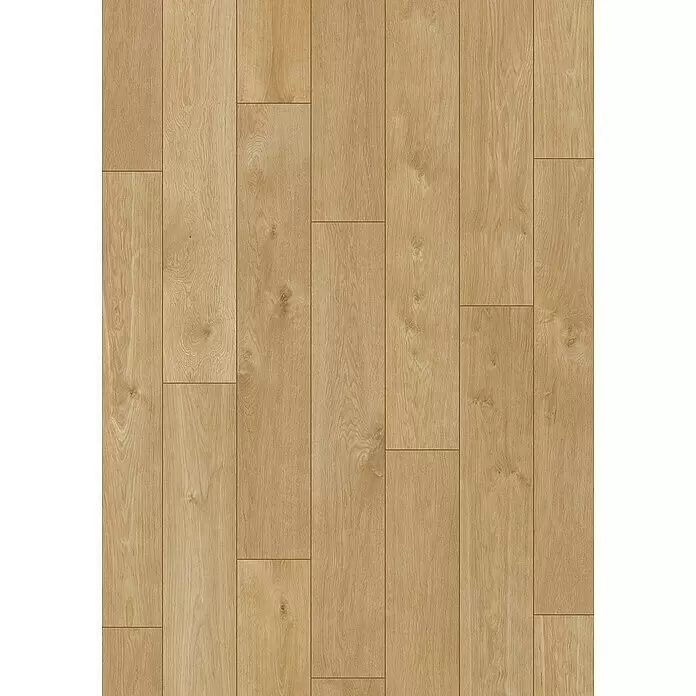 Krono Original Vinylboden Rocko 5+1 - Rope, Landhausdiele, 1.210 x 192 x 6 mm - Hellbrauner Bodenbelag in Holzoptik mit natürlicher Maserung und versetzten Planken.