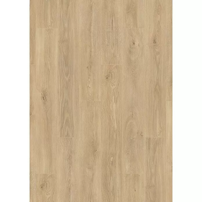 Krono Original Laminat Atlantic 8 - Tortilla Cashmere Oak, Landhausdiele, 1.288 x 195 x 8 mm - Hellbrauner Laminatboden in Holzoptik mit natürlicher Maserung und sichtbaren Dielenfugen.