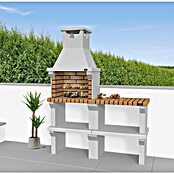 Collippo Barbacoa de obra Sintra con mesa auxiliar (An x Pr x Al: 68 x 47 x 190 cm, Superficie parrilla: 50 x 32 cm, Marrón) | BAUHAUS