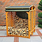 Promadino Kaminholzregal Speyer mit Wetterschutz (Holz, Honigbraun) | BAUHAUS