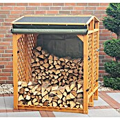 Promadino Kaminholzregal Speyer mit Wetterschutz (Holz, Honigbraun) | BAUHAUS