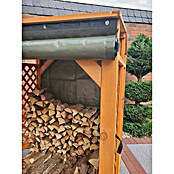 Promadino Kaminholzregal Speyer mit Wetterschutz (Holz, Honigbraun) | BAUHAUS