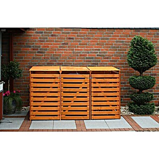 Promadino Mülltonnenbox Variov (92 x 219 x 122 cm, Braun)