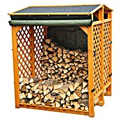 Promadino Kaminholzregal Speyer mit Wetterschutz (Holz, Honigbraun) | BAUHAUS