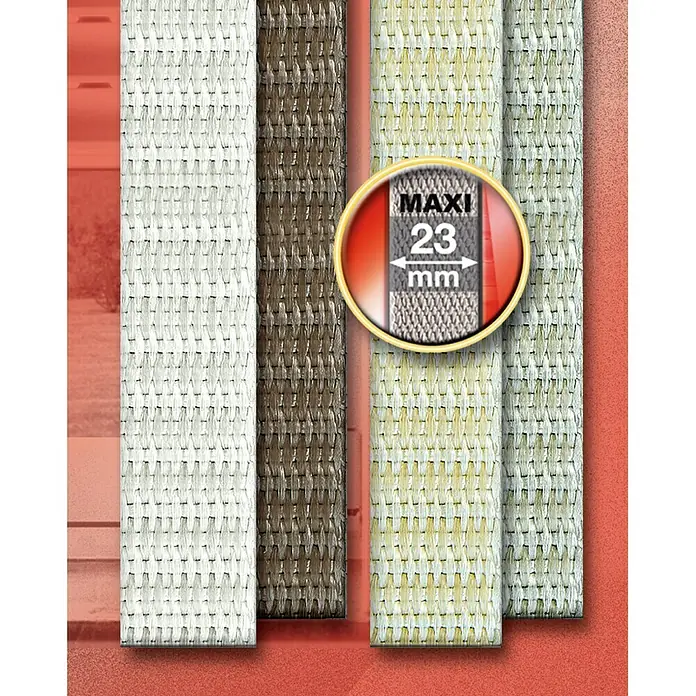 Schellenberg Cinta para persiana - Marrón, Largo: 12 m, Anchura de la correa: 23 mm - Imagen del producto de cintas para persianas enrollables en diferentes colores y anchos, incluido el modelo MAXI con 23 mm de ancho.