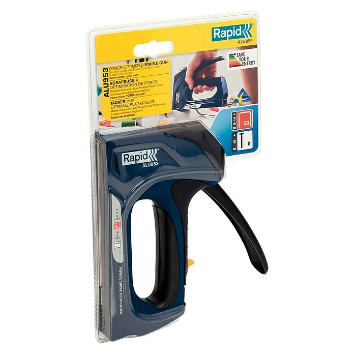 Rapid Grapadora manual ALU953 Touch&Feel - Profundidad de grapado: 15 mm - Grapadora Rapid ALU953 Force Optimized. Una herramienta ideal para grapar sin esfuerzo y con precisión gracias a su tecnología Power Curve.