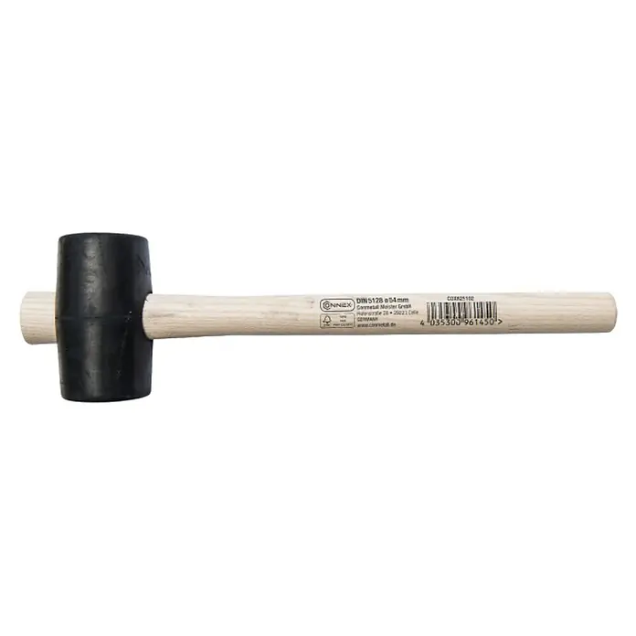 Mazo - Plástico, Diámetro de vástago: 54 mm - Un mazo de goma Connex con un mango de madera robusto. Ideal para trabajos delicados.