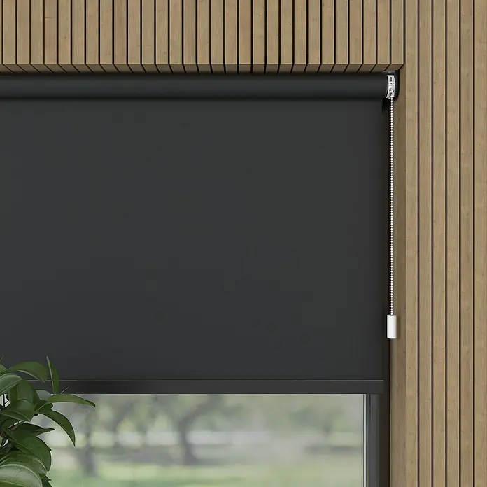 Verdunkelungsrollo Mila Elektrisch - B x H: 80 x 190 cm, Schwarz, Uni - Schwarze Rollos bieten Privatsphäre und Verdunkelung. Sie sind eine stilvolle Ergänzung für jedes Fenster und helfen, das Sonnenlicht zu blockieren.