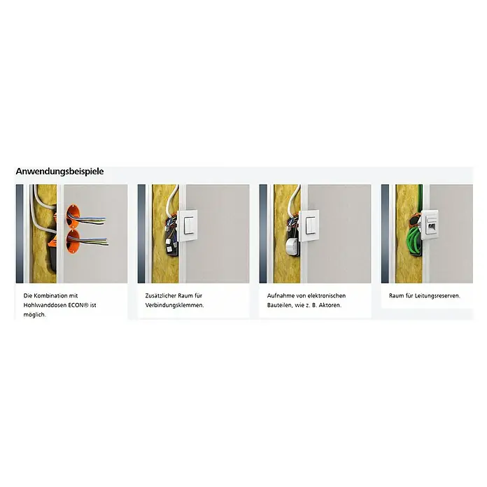 Kaiser Hohlwanddose 9268-94 - 71 x 75 mm, Hohlwand, Orange, 1 Stk., Winddicht - Anwendungsbeispiele: Vielseitige Hohlwanddosen ECON® für Elektroinstallationen, mit Raum für Klemmen, Bauteile und Leitungsreserven.