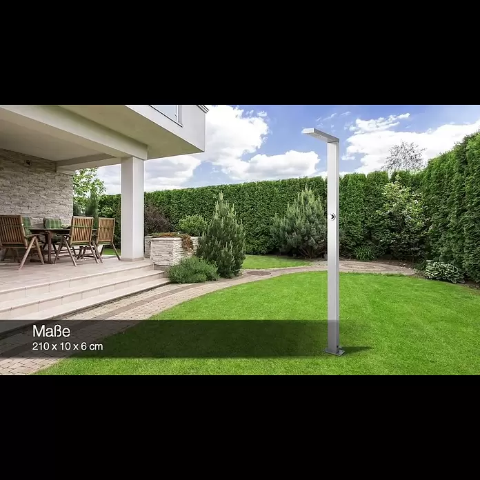 GardWell Pooldusche Ritual - Höhe: 210 cm, Edelstahl, Silber - Concept Ritual - Outdoor-Dusche fr Garten, Sauna oder Pool
