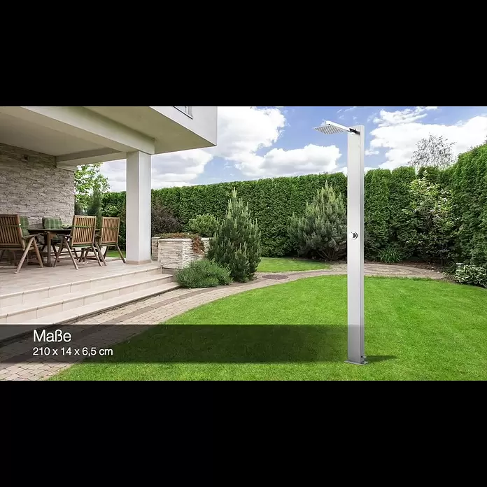 GardWell Pooldusche Motion - Höhe: 210 cm, Edelstahl, Silber - Concept Motion - Outdoor-Dusche fr Garten, Sauna oder Pool