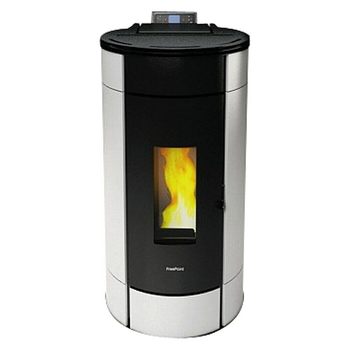 FreePoint Pelletofen Globe (2,8 - 10,5 kW, Raumheizvermögen: 252 m³, Weiß)