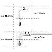 Hama Netzkabel 90° gewinkelt Doppelnut C7 (Weiß, Länge: 3 m, Eurostecker, 2,5 A) | BAUHAUS