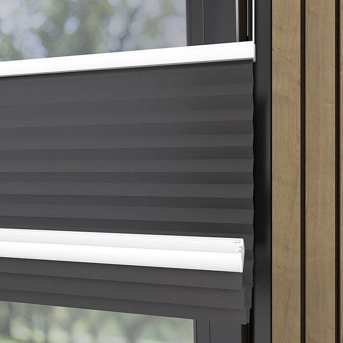 Plissee Basic VS Thermo (B x H: 90 x 130 cm, Anthrazit, Verdunkelnd) | BAUHAUS