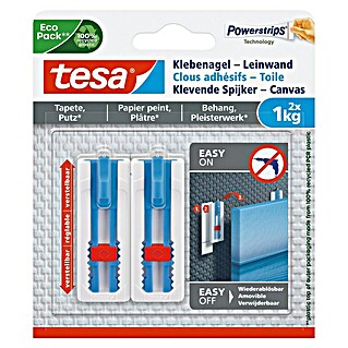 Tesa Klevende spijker (Geschikt voor: Schildersdoek of Carnvas doek, Belastbaarheid: 1 kg, 2 st., Blauw)