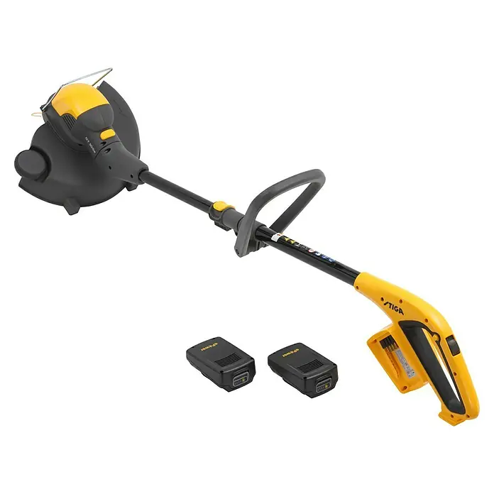 Stiga Akku-Rasentrimmer GT 300E - 20 V, 2 Ah, 2 Akkus, Schnittbreite Messer: 30 cm - Akkubetriebener STIGA GT 500e Rasentrimmer mit zwei Akkus für kabellose Gartenarbeit, ideal zum Trimmen von Rasenkanten und schwer zugänglichen Stellen.