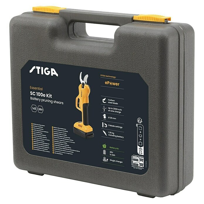 Stiga Tijeras para podar de batería SC 100e Kit (20 V, 1 batería, Grosor de rama máx.: 30 mm) | BAUHAUS